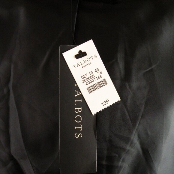 NWT TALBOTS 12 Petite Black Velvet Blazer - Picture 6 of 7